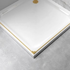 BPS-koupelny Obdĺžnikový sprchový kút ZES KZ12B GL BR 100x80 zlatá kartáčovaná/transparent - bez vaničky