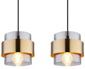 Globo 15560-4H - Luster na lanku MILEY 4xE27/60W/230V čierna/mosadz