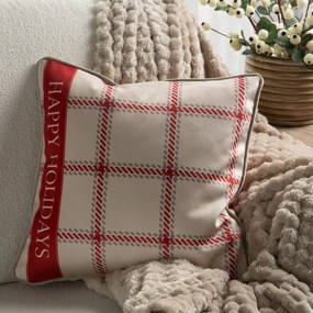 VIANOČNÁ DEKORAČNÁ OBLIEČKA NA VANKÚŠ CLARK02 45X45 CM VZOROVANÁ