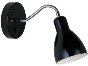NORDLUX Kovové nástenné svietidlo s vypínačom CYCLONE, 1xE14, 15W, čierne
