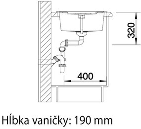 Blanco Metra 5 S, silgranitový drez 860x500x190 mm, 1-komorový, sivá vulkán, BLA-527293