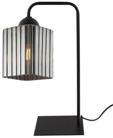 Stolná lampa Riffle Square, 1x grafitové sklenené tienidlo, b