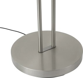 Moderná stojaca lampa oceľ s čítacím ramenom vrátane LED a stmievača - Divo