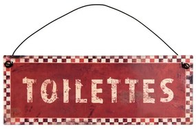 Vintage tabuľka na dvere toalety "Toilettes", plech 20*7 cm