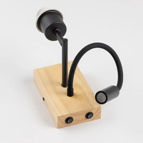 Brilagi - LED Flexibilná nástenná lampa NUBILA WOOD 1xE27/25W/230V + LED/3W dub/čierna