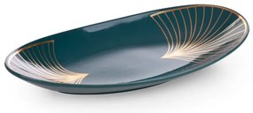 Dekoračný tanier LOTOS 10 1 tyrkysový / zlatý