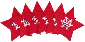 Vianočný obal na príbor Red Star 6 ks červený