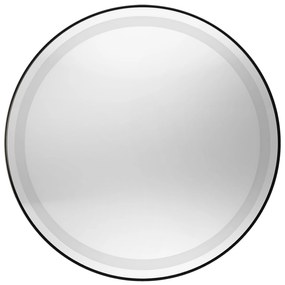 Kulaté nástěnné zrcadlo s LED osvětlením Beniamino 90 cm černé