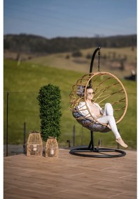 Závesné hojdacie kreslo Gabe - prírodná / čierna / sivá