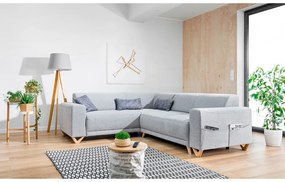 Svetlosivá rozkladacia/s úložným priestorom rohová pohovka (ľavý roh/do L) Classy Sophie – Miuform