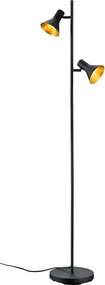 Čierna stojacia lampa s kovovým tienidlom (výška 144 cm) Nina – Reality