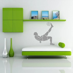 Veselá Stena Samolepka Futbalista vykopáva Farba: šedá, Veľkosť: 40 x 43 cm