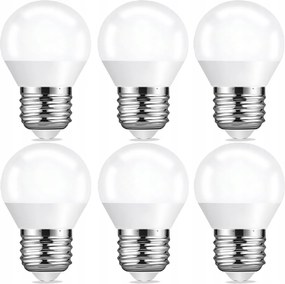 Sada 6x LED žiarovka E27 8W 700lm 4000k g45 guľatá - neutrálna biela