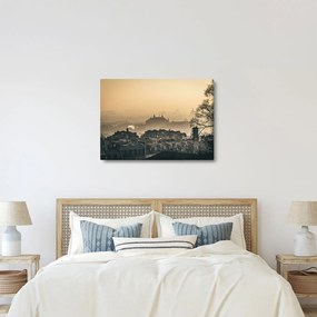 Obraz - Mesto pod hmlou (70x50 cm)