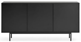 Nízka komoda v dekore duba v čierno-prírodnej farbe 159x80 cm Sierra – Teulat