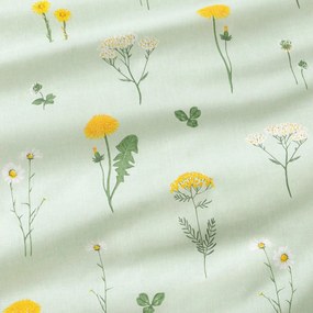 Goldea bavlnená obliečka na vankúš - lúka na zelenej režnej 40 x 40 cm