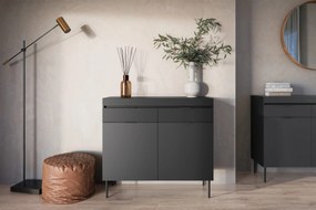 Komoda Sentia 105 cm s 2 zásuvkami - čierna / čierna