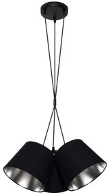 Luster na lanku ZOMA 3xE27/60W/260V čierna/lesklý chróm