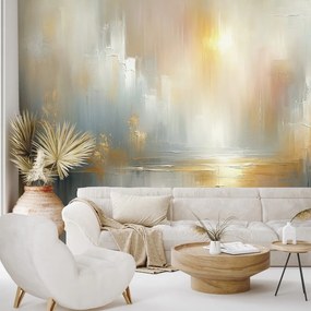 Tapeta abstraktné zlaté a sivé tóny