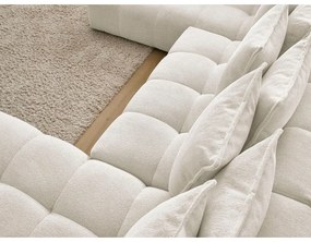 Biela ženilková rozkladacia/s úložným priestorom rohová pohovka (ľavý roh/do tvaru "U") Everest – Bobochic Paris