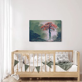 Obraz osamoteného červeného stromu (90x60 cm)