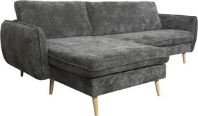 Rohová sedačka Salma, grafitová tkanina, univerzálna pravá/ľavá