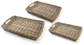 Sada 3 ks pletených podnosů WAZON I přírodní