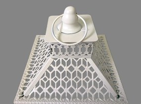 Lampa biela kov se sklem 25140