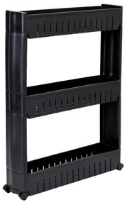 Pojazdný regál LEIRA 3 police čierny