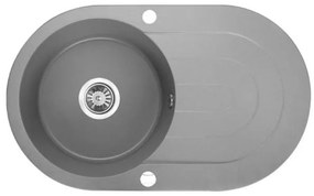 Laveo Dafne, 1-komorový granitový drez 780x470x204 mm, šedá, LAV-SBD_581T