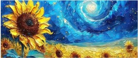 Obraz - Maľba slnečníc (120x50 cm)