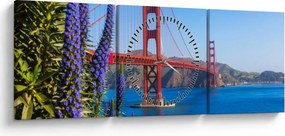 Obraz - Golden Gate Bridge, San Francisco (s hodinami) (90x30 cm)