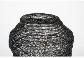 Čierna stolová lampa White Label Lena