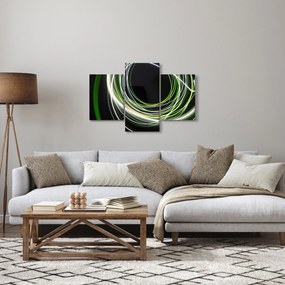 Obraz zelených čiar (90x60 cm)