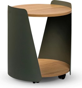 XXXLutz KONFERENČNÝ STOLÍK, zelená, farba duba, kov, kompozitné drevo, 40/40/48 cm Xora - Stolíky do obývačky - 001815010302
