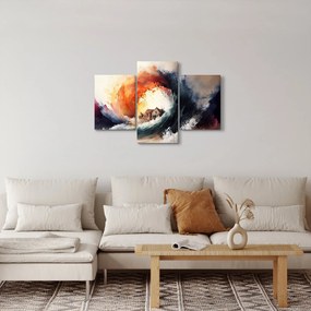 Obraz - Vo víre povodne, akvarel (90x60 cm)