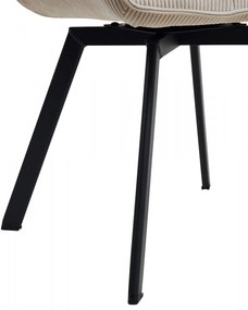 Jedálenská stolička Jordi Cord - krémová