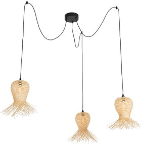 Orientálna vonkajšia závesná lampa bambus 3-svetlo IP44 - Carlos