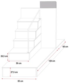 Detská posteľ Ruby V (Biela + Čierna) (s roštami). Vlastná spoľahlivá doprava až k Vám domov. 611113