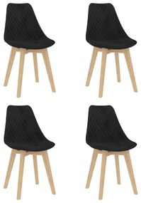 Jedálenské stoličky 4 ks čierne zamatové 289163
