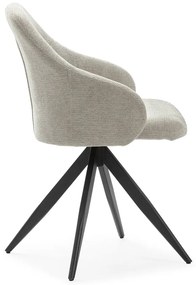 Svetlosivé čalúnené jedálenské kreslá v súprave s podrúčkami 2 ks Tamara – Marckeric