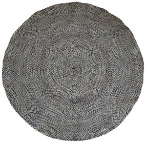 Prírodne - čierny okrúhly jutový koberec Bunio - Ø 160 cm