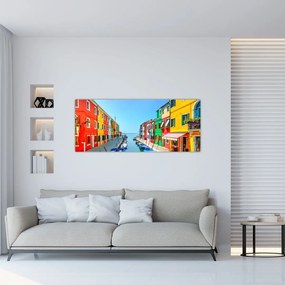 Obraz - Ostrov Burano, Benátky, Taliansko (120x50 cm)