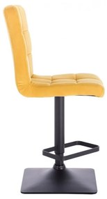LuxuryForm Barová stolička TOLEDO VELUR na čierne podstave - žltá