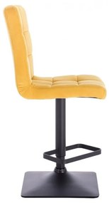LuxuryForm DESIGN Barová stolička TOLEDO VELUR na čiernej hranatej podstave - žltá