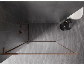 Mexen, Mexen Kioto-F L sprchová stena s rámom 80 x 202 cm, priehľadná 8 mm, brúsená meď - 800-080-174-65-00