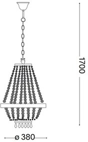 Ideal Lux - LED Krištáľový luster na reťazi CAESAR 6xG9/3W/230V pr. 38 cm chróm
