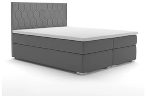 Manželská posteľ Boxspring 140 cm Piranno (tmavosivá) (s úložným priestorom). Vlastná spoľahlivá doprava až k Vám domov. 1044292