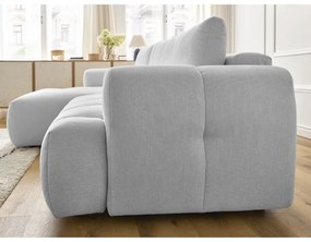 Svetlosivá rozkladacia/s úložným priestorom rohová pohovka (ľavý roh/s leňoškou) Fuji – Bobochic Paris