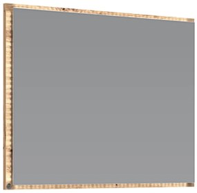 Nástenné zrkadlo Pulcro, 80 cm, strieborná / dub artisan